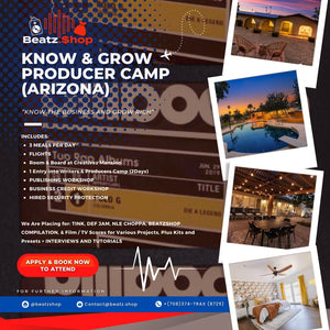 KNOW & GROW - PRODUCER CAMP PASSES (ARIZONA) - Beatz.Shop